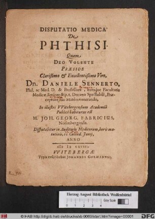 Disputatio Medica De Phthisi