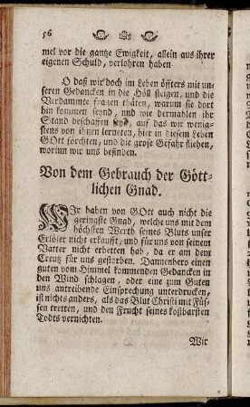 Von dem Gebrauch der Göttlichen Gnad.