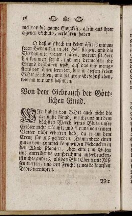 Von dem Gebrauch der Göttlichen Gnad.