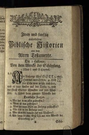Zwey und funfzig auserlesene Biblische Historien aus dem Alten Testamente