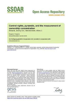 Control rights, pyramids, and the measurement of ownership concentration