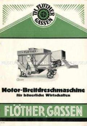 Motor-Breitdreschmaschine für bäuerliche Wirtschaften
