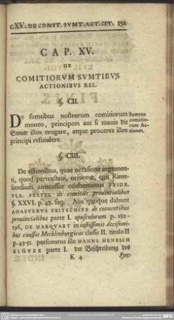 Cap. XV. De Comitiorum Sumtibus Actionibus Rel.