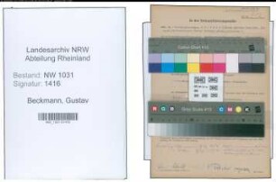 Entnazifizierung Gustav Beckmann , geb. 00.00.0000 (Waffenmeister)
