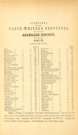 Gazetteer of the North-Western provinces. Azamgarh District