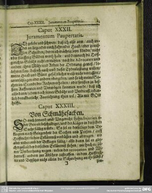 Caput XXXII. Iuramentum Paupertatis
