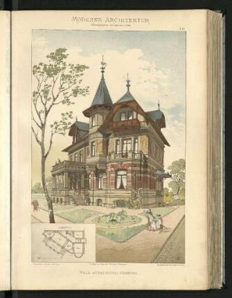 Villa in Frauenthal-Hamburg. Puttfarcken & Janda, Architekten. Grundriss Erdgeschoss
