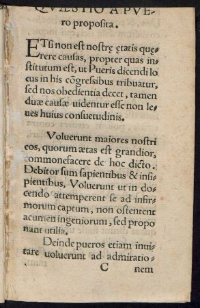 Quaestio A Puero proposita.