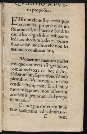 Quaestio A Puero proposita.