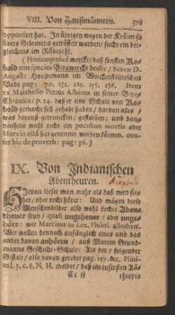 IX. Von Indianischen Abentheuren.