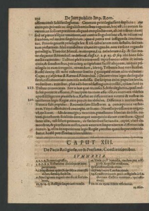Caput XIII. De Pacis Religiosae, ut & Profanae, Constitutionibus.