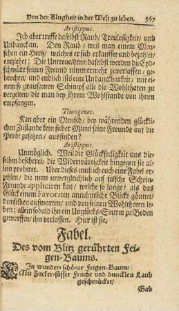 Fabel. Des vom Blitz gerührten Feigen-Baums.