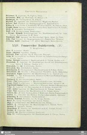 XXIV. Pommerscher Bezirksverein.