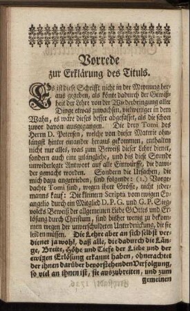 Vorrede zur Erklärung des Tituls.
