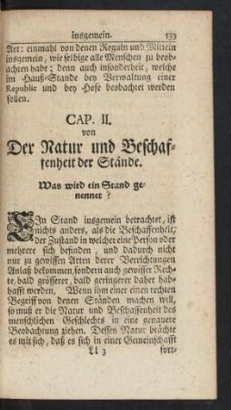 Cap. II. von Der Natur und Beschaffenheit der Stände.