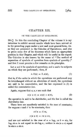 Chapter XIX. On the calculus of operations.