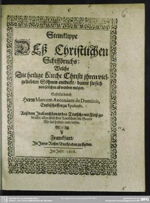Steinklippe deß christlichen Schiffbruchs