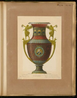 Porzellanvase Monatskonkurrenz März 1871: Schauansicht 1:2; Erläuterungstext