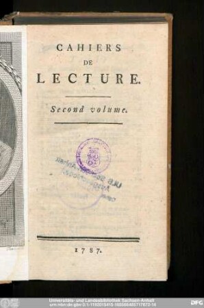 2.1787: Cahiers de lecture
