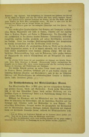 Die Verkehrsbedeutung des Mittelländischen Meeres