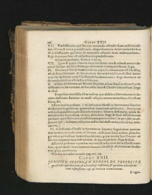 Caput XXII. Iudicium Fertur In Genere De Propositae quaestionis approbatione ab adversarii instituta ...