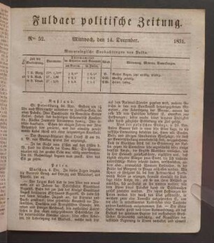 Mittwoch, den 14. December. 1831