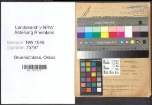 Entnazifizierung Oskar Gruenschloss , geb. 03.06.1911 (Malzmeister)