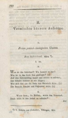 292-308 Proben poetisch-theologischen Unsinns