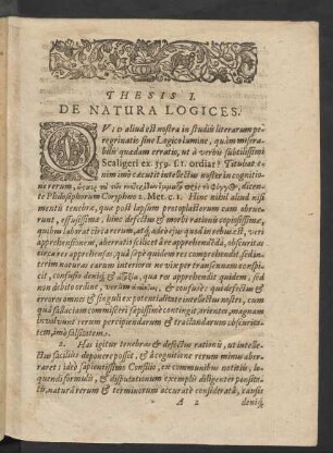 Thesis I. [bis 53]. De Natura Logices.