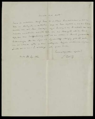 Nr. 4: Brief von Georg Waitz an Edward Schröder, Berlin, 22.4.1882