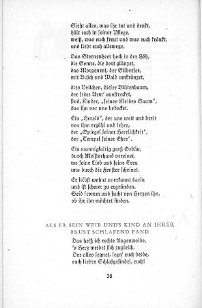 Als er sein Weib und's Kind an ihrer Brust schlafend fand