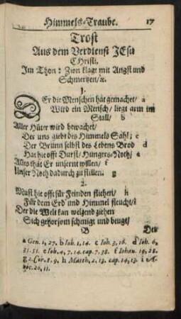 Trost Aus dem Verdienst Jesu Christi.