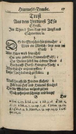 Trost Aus dem Verdienst Jesu Christi.