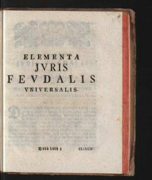 Elementa Iuris Feudalis Universalis
