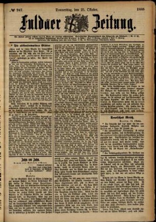 Ausgabe vom Donnerstag, den 25. Oktober 1888.