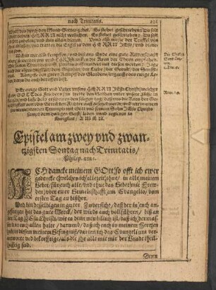 Epistel am zwey und zwantzigsten Sontag nach Trinitatis/ Philip. am 1.