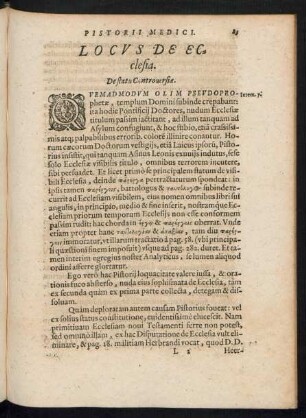 Locus De Ecclesia. De status Controversia.