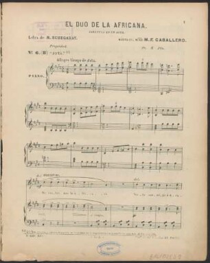 N.° 6. (B) "Jota." : Allegro tiempo de Jota.