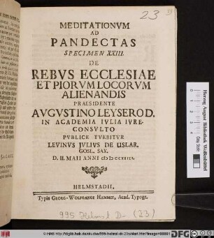 De Rebvs Ecclesiae Et Piorvm Locorvm Alienandis