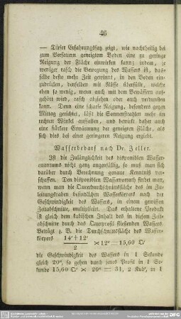 Wasserbedarf nach Dr. Zeller