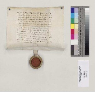 Bischof Albert von Regensburg quittiert Abt Hieronymus [II. Feury] von St. Emmeram über zehn Pfund Regensburger Pfennige für die dem Bischof von Regensburg auf päpstliche Weisung jährlich geschuldeten 30 Pfund Turnosen (Turonensium parvorum). S=A