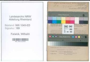 Entnazifizierung Wilhelm Farwick , geb. 25.02.1889 (Lehrer)