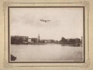 Fotomontage mit Flugzeug Otto Lilienthals