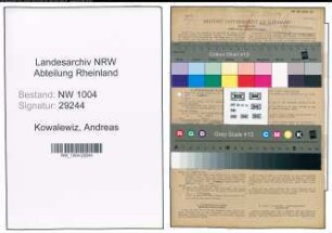 Entnazifizierung Andreas Kowalewiz , geb. 19.10.1897 (Arbeiter)
