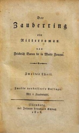 Der Zauberring : ein Ritterroman, Zweiter Theil