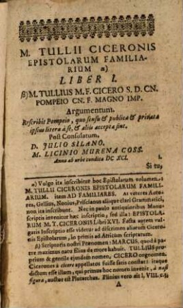 Libri sedecim Epistolarum ad familiares