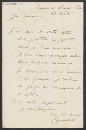 Brief an B. Schott's Söhne : 29.08.1883