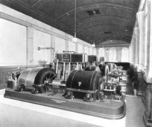 Chemnitz, Hartmannstraße 28. Sächsische Maschinenfabrik vormals Richard Hartmann AG. Ein Teil der Kraftzentrale. Raumaufnahme