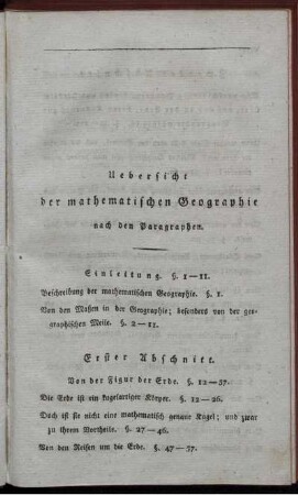 Uebersicht nach den Paragraphen.