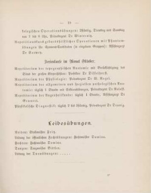 19, Leibesübungen